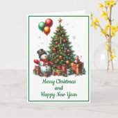 Tarjeta de Navidad con imagen de árbol de Navidad カード (黄色い花)