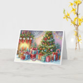 Tarjeta de Navidad con imagen de árbol de Navidad カード (黄色い花)
