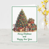 Tarjeta de Navidad con imagen de árbol de Navidad カード (黄色い花)