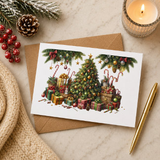 Tarjeta de Navidad con imagen de árbol de Navidad カード