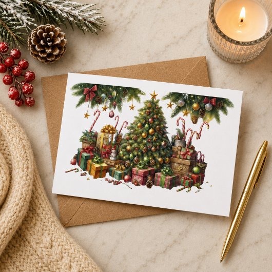 Tarjeta de Navidad con imagen de árbol de Navidad カード