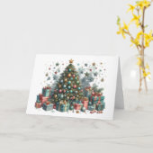 Tarjeta de Navidad con imagen de árbol de Navidad カード (黄色い花)