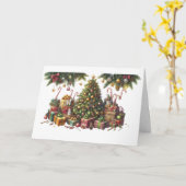 Tarjeta de Navidad con imagen de árbol de Navidad カード (黄色い花)