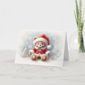 Tarjeta de Navidad con imagen de osito de Navidad カード (正面)