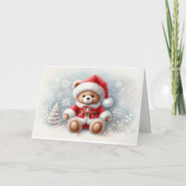 Tarjeta de Navidad con imagen de osito de Navidad カード