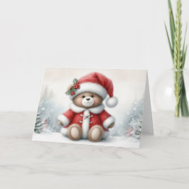 Tarjeta de Navidad con imagen de osito de Navidad カード