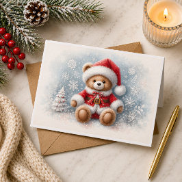Tarjeta de Navidad con imagen de osito de Navidad カード