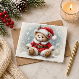 Tarjeta de Navidad con imagen de osito de Navidad カード