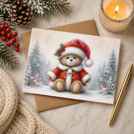 Tarjeta de Navidad con imagen de osito de Navidad カード