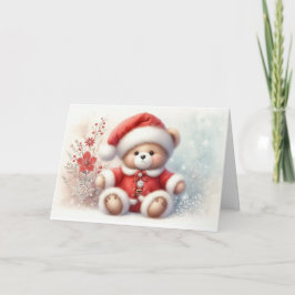 Tarjeta de Navidad con imagen de osito de Navidad カード