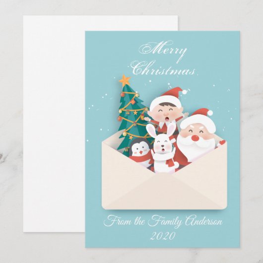 Tarjeta de navidad con sobre y detalles navidenos シーズンカード (正面/裏面)