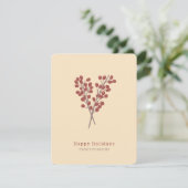 Tarjeta de Navidad ilustración bayas rojas vintage シーズンカード (スタンド正面)