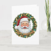 Tarjeta de Navidad – Papá Noel Festivo カード (正面)