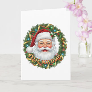 Tarjeta de Navidad – Papá Noel Festivo カード