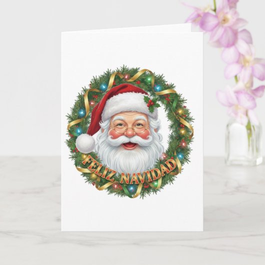 Tarjeta de Navidad – Papá Noel Festivo カード (蘭)