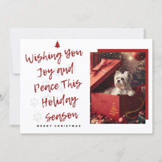 Tarjeta de Navidad 'Wishing You Joy and Peace' シーズンカード