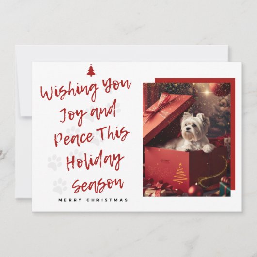 Tarjeta de Navidad 'Wishing You Joy and Peace' シーズンカード (正面)