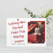 Tarjeta de Navidad 'Wishing You Joy and Peace' シーズンカード (スタンド正面)