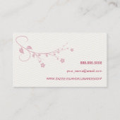 Tarjeta de plantilla con flores rojas y chevrón 名刺 (裏面)