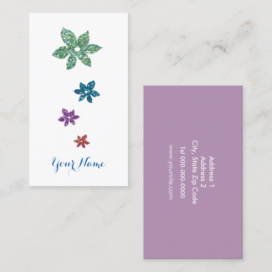 Tarjeta de Presentación Personalizable -Floral 011 名刺 (正面/裏面)