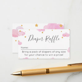 Tarjeta De Recepción  Diaper Raffle Moon & Stars p エンクロージャーカード