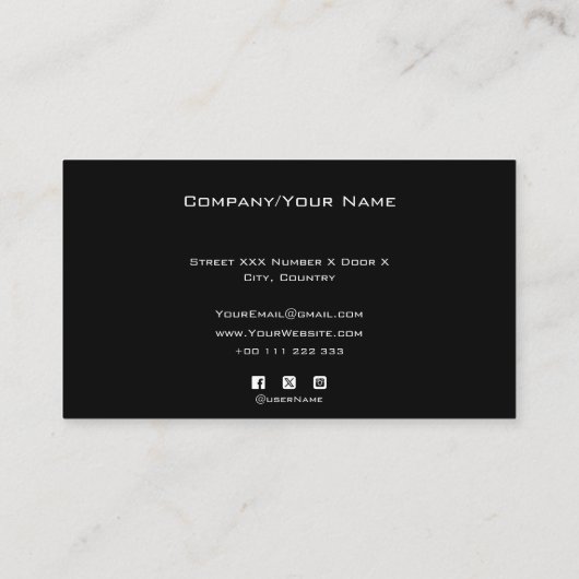 Tarjeta De Visita Add your custom logo circle prof 名刺 (裏面)