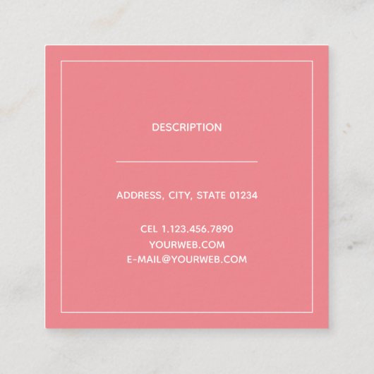 Tarjeta de visita cuadrado スクエア名刺 (裏面)