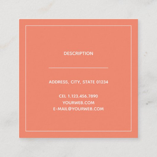 Tarjeta de visita cuadrado スクエア名刺 (裏面)