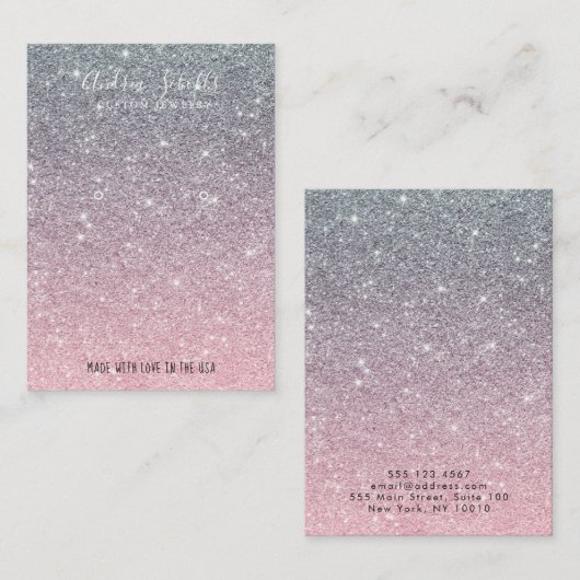 Tarjeta De Visita  Elegant Glitter Glitter Modern  名刺 (正面/裏面)