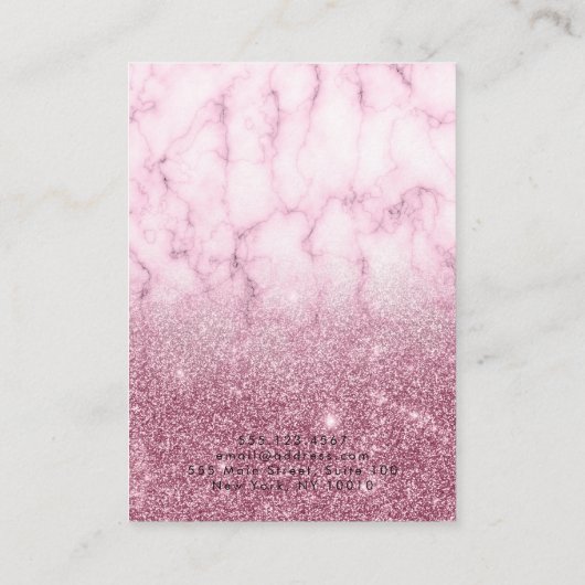 Tarjeta De Visita  Elegant Gold Glitter Marble Mod 名刺 (裏面)