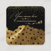 Tarjeta de visita  elegante negro con dorado pers  スクエア名刺 (正面)