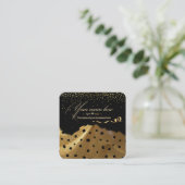 Tarjeta de visita  elegante negro con dorado pers  スクエア名刺 (スタンド正面)