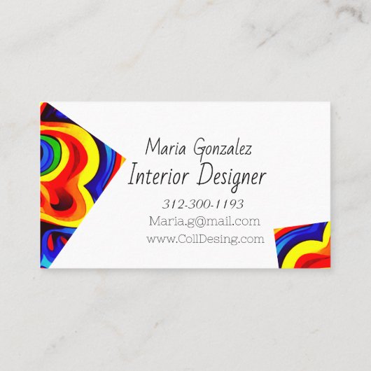 tarjeta de visita elegante tricolor 名刺 (裏面)