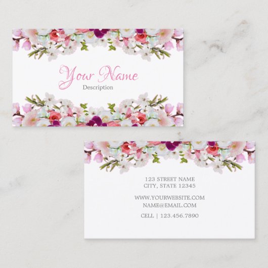 Tarjeta de visita - Floral 名刺 (正面/裏面)