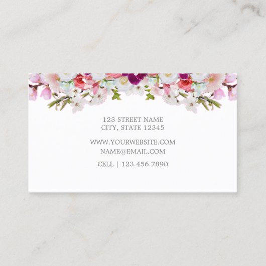 Tarjeta de visita - Floral 名刺 (裏面)