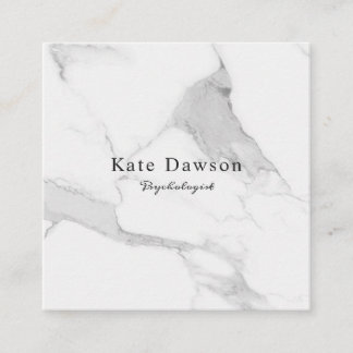 Tarjeta de visita Grey White Marble Business Card スクエア名刺