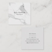 Tarjeta de visita Grey White Marble Business Card スクエア名刺 (正面/裏面)