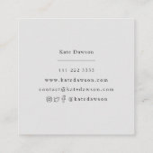 Tarjeta de visita Grey White Marble Business Card スクエア名刺 (裏面)