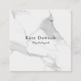 Tarjeta de visita Grey White Marble Business Card スクエア名刺