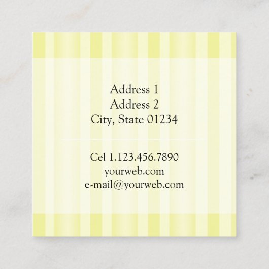 Tarjeta de Visita - Líneas - Amarillo スクエア名刺 (裏面)