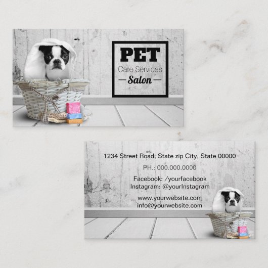 Tarjeta De Visita Mascota Grooming 名刺 (正面/裏面)