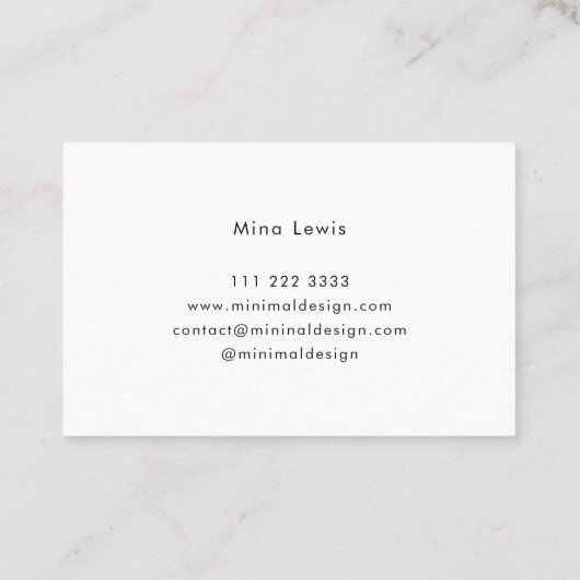 Tarjeta de visita Minimal Black BusinessCard 名刺 (裏面)