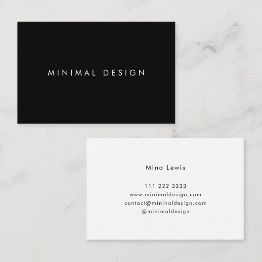 Tarjeta de visita Minimal Black BusinessCard 名刺 (正面/裏面)