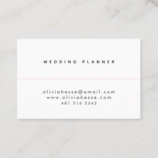 Tarjeta de visita Minimal Pink White Business Card 名刺 (裏面)