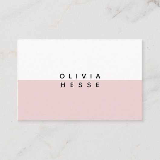 Tarjeta de visita Minimal Pink White Business Card 名刺 (正面)