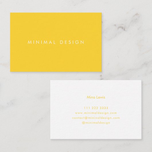 Tarjeta de visita Minimal Yellow Business Card 名刺 (正面/裏面)
