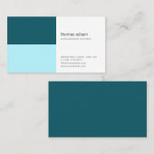 Tarjeta de visita minimalista geométrica azul 名刺 (正面/裏面)