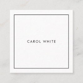 Tarjeta de visita Modern Black White Business Card スクエア名刺