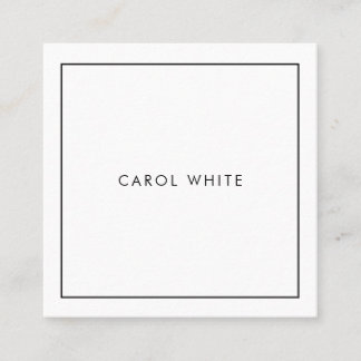 Tarjeta de visita Modern Black White Business Card スクエア名刺