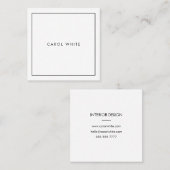 Tarjeta de visita Modern Black White Business Card スクエア名刺 (正面/裏面)
